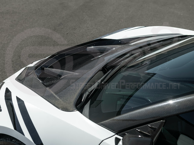 2020-PRESENT CHEVROLET CORVETTE C8 | ZR1 REPLICA STYLE DOUBLE SIDED CARBON FIBER FRONT VENTED HOOD